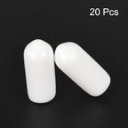 uxcell 20pcs Rubber End Caps 5.5mm ID Vinyl Round End Cap Cover Screw Thread Protectors White