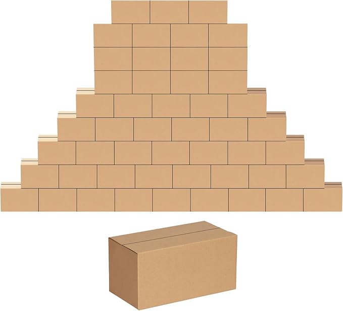 EdenseeLake 50 Pack 8x4x4 inches Small Shipping Boxes Corrugated Cardboard Boxes for Packing, Mailng, Moving, Brown