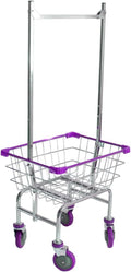 CHAMIN 1.5BU Chrome Coated CART for House and Commercial (Lavender Color) (Chrome, 1.5 Bushel)