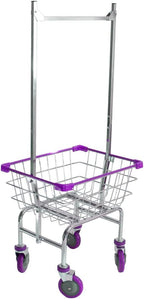 CHAMIN 1.5BU Chrome Coated CART for House and Commercial (Lavender Color) (Chrome, 1.5 Bushel)