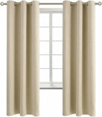 BGment Room Darkening Curtains 72 Inches Long - Grommet Thermal Insulated Drapes Window Treatment Curtains for Bedroom, 2 Panels, 42 x 72 Inch, Beige