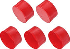 uxcell 5pcs Rubber End Caps 3 3/4"(95mm) ID Vinyl PVC Round Tube Bolt Cap Cover Screw Thread Protectors Red