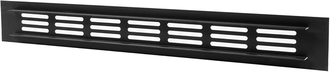 Vent Systems 11.81 x 1.57 (Outer Size) Rectangular Door Vent - Brown Aluminum Vent Cover Toe Kick Vent Cover - HVAC for Home Cabinet Vent - Intake/Exhaust Door Return Air Vent