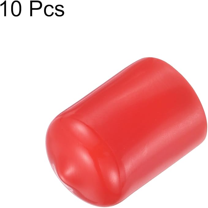 uxcell 10pcs Rubber End Caps 15.5mm ID Vinyl Round End Cap Cover Screw Thread Protector Red