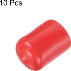 uxcell 10pcs Rubber End Caps 15.5mm ID Vinyl Round End Cap Cover Screw Thread Protector Red