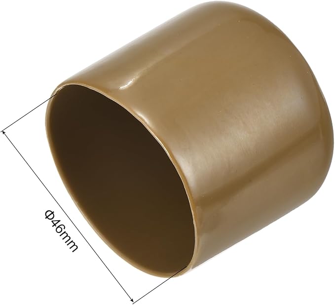 uxcell 10pcs Rubber End Caps 46mm ID Vinyl Round End Cap Cover Screw Thread Protectors Light Brown