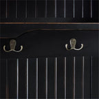 Pemberly Row Tall Entryway Hall Tree with Storage Bench in Distressed Black