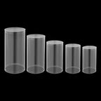 5PCS Clear Cylinder Pedestal Stands, Acrylic Transparent Round Pedestal Display Plinth Pillars, Acrylic Cylinder Round Display Plinth Cake Tables for Party, Flowers, Event Decoration