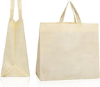 Simply Cool 200 Pack Reusable Eco-Friendly Grocery Shopping Bags 12.6"x6.3"x11.8" Durable, Recyclable, Washable, Foldable, Portable Tote Bags Bulk (Cream)