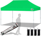 Eurmax USA 10'x15' Pop Up Canopy Tent Commercial Instant Canopies with Heavy Duty Roller Bag,Bonus 4 Sand Weights Bags (Kelly Green)