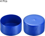uxcell 4pcs Rubber End Caps 85mm ID Vinyl Round Tube Bolt Cap Cover Screw Thread Protectors Blue, 50mm Height