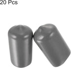 uxcell 20pcs Rubber End Caps 13mm ID Vinyl PVC Round Tube Bolt Cap Cover Screw Thread Protectors Dark Grey