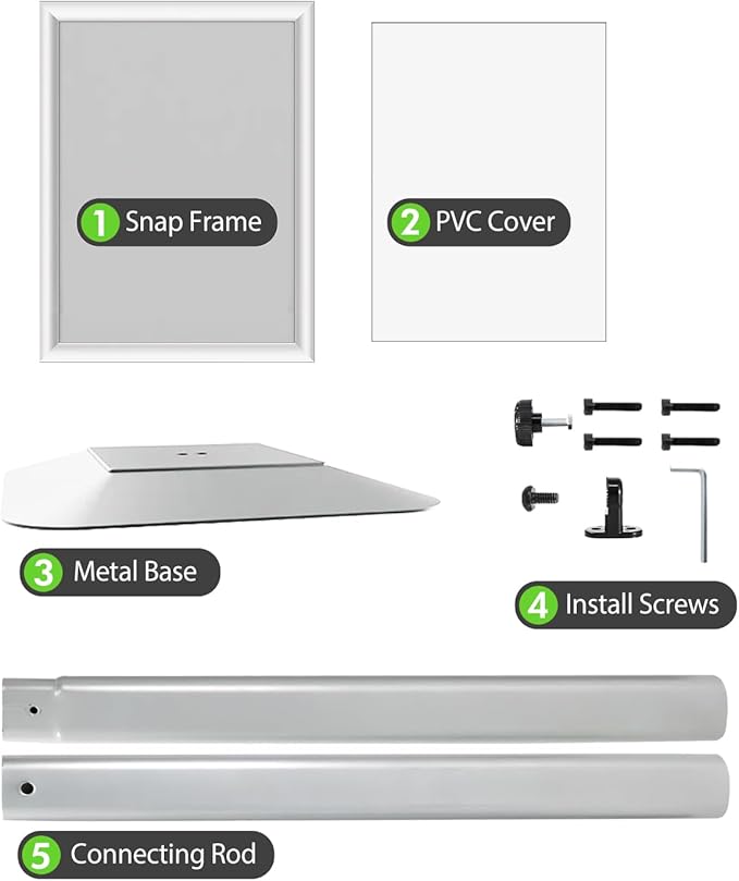 3Packs Heavy Duty Adjustable Pedestal Poster Sign Stand, 8.5x11 Aluminum Open Floor Standing Sign Holder for Vertical and Horizontal View Display (8.5x11,Silver)