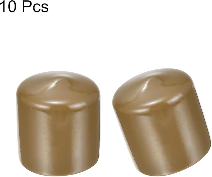 uxcell 10pcs Rubber End Caps 40mm ID Vinyl Round End Cap Cover Screw Thread Protectors Light Brown