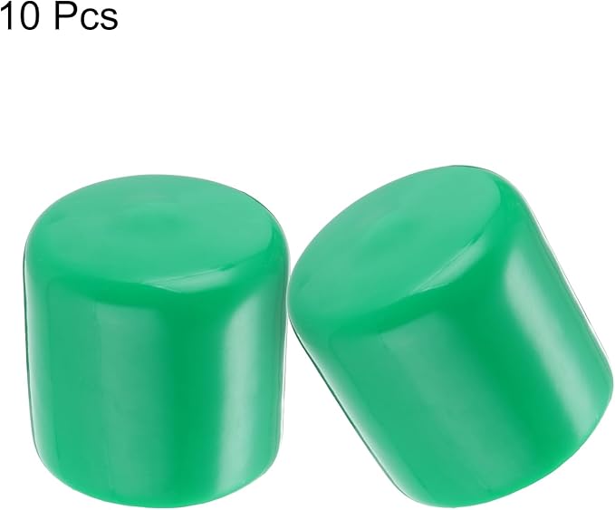 uxcell 10pcs Rubber End Caps 32mm(1 1/4") ID Vinyl Round End Cap Cover Screw Thread Protectors Dark Green