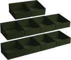DIMJ Closet Storage Bins 10 Pack - Fabric Storage Baskets for Shelves, Collapsible Clothes Organizer with Handles, Trapezoid Shelf Organization Storage Cubes for Purse, Toys, Books, Towel, Clothes