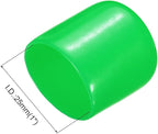 uxcell 10pcs Rubber End Caps 25mm(1") ID Vinyl Round End Cap Cover Screw Thread Protectors Green