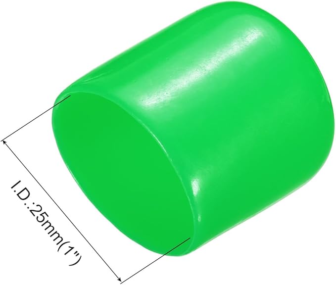 uxcell 10pcs Rubber End Caps 25mm(1") ID Vinyl Round End Cap Cover Screw Thread Protectors Green