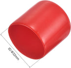 uxcell 4pcs Rubber End Caps 1 1/4"(32mm) ID Vinyl Round End Cap Cover Screw Thread Protectors Red, 30mm Height