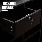 48" W x 22" D x 42" H - Retail Display Case,Ledgetop Counter with Showcase Front, Black Retail Counter with Glass Display Cabinet
