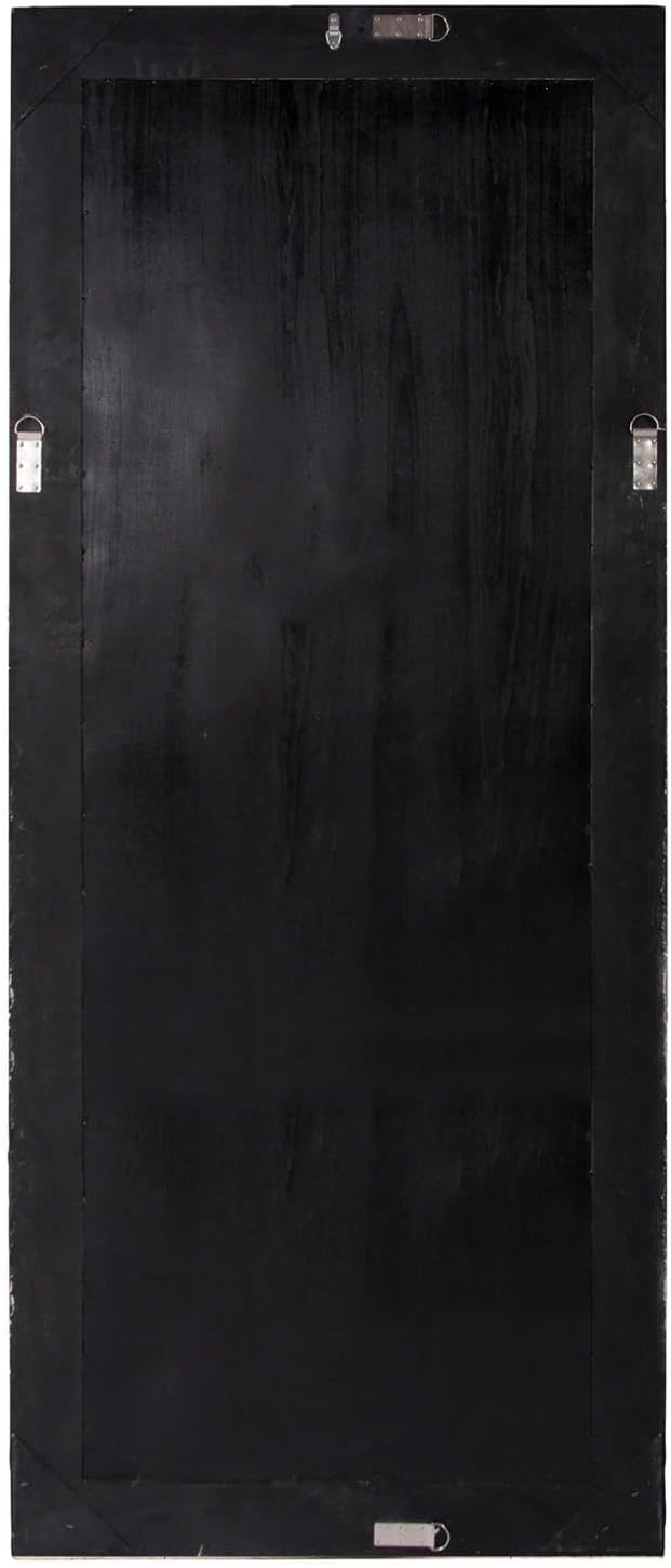 Howard Elliott Nickel Tall Delano Mirror, Large Self Standing Full Length Rectangular Mirror with Stepped Levels, 34 x 82 Inch