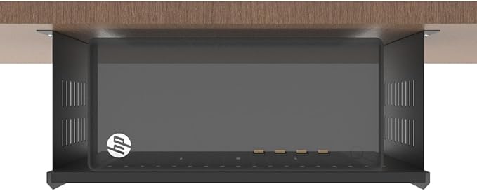 JINGCHENGMEI Under Desk Computer Mount for Small Form Factor SFF Computers and PCs, W 17.3" x H 6.5" x D 12", Compatible with PlayStation 4, PS4 Slim, PS4 Pro for Under Desk Gaming (6.5inch High)