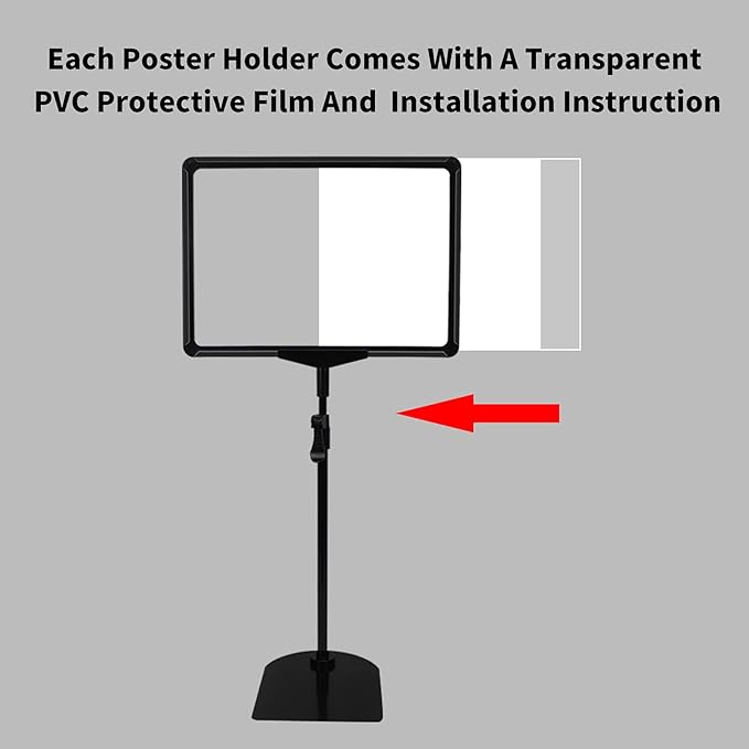 Sign Holder Stand 8.5 x 11,Sign Stand for Display,Adjustable Sign Holders For Table Top,Table Sign Holders,Suitable for indoor use (Black-6pcs)