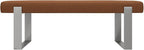 VANT Upholstered Bed Bench - Ribbed Terracotta - Brushed Nickel - Contemporary Modern, Bedroom Bench Seat, Hallway, or Entryway