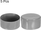 uxcell 5pcs Rubber End Caps Protective Caps 100mm ID Vinyl PVC Round Tube Bolt Cap Cover Screw Thread Protectors Light Gray
