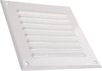 Vent Systems - 5 x 5 Inch (Inner) Pack of 10 White Metal Square Soffit Air Vent Grille Cover, Register Vent Deflector Louver Built-in Mesh HVAC for Bathroom Home Office Kitchen 6.5" x 6.5" (Outer)