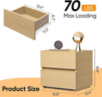 furtble Stackable 2-Drawer Dresser, Multi-Purpose Storage Closet Cube for Bedroom, Storage Cabinet for Entryway, Nightstand Sofa Beside Table Drawer Chest, 15.8 in, Oak