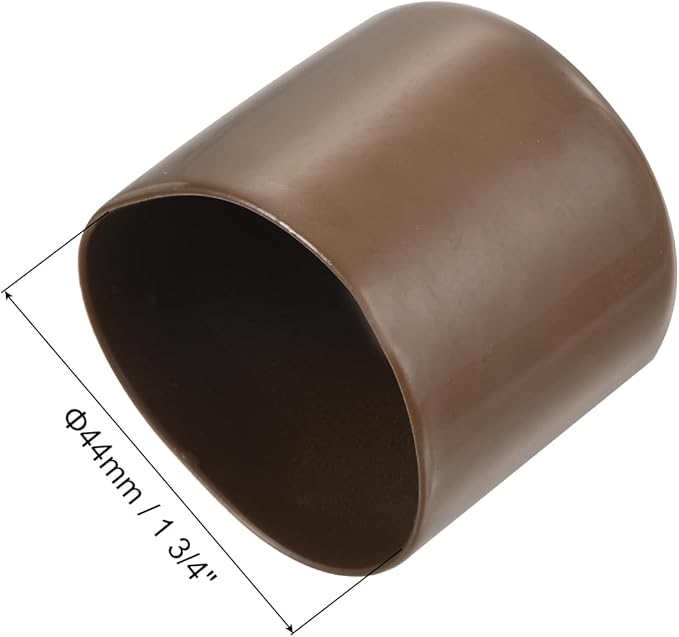 uxcell 10pcs Rubber End Caps 44mm(1 3/4") ID Vinyl Round End Cap Cover Screw Thread Protectors Brown
