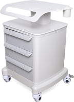 3 Drawers Salon Trolley Cart with Top Shelf, ABS Rolling Storage Cabinet Trolley w/Handle, 66lbs Capacity Mobile Utility Cart for Salon & Dental Clinic
