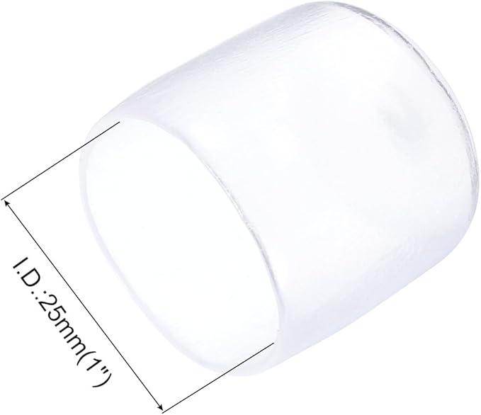 uxcell 10pcs Rubber End Caps 25mm(1") ID Vinyl Round End Cap Cover Screw Thread Protectors Clear