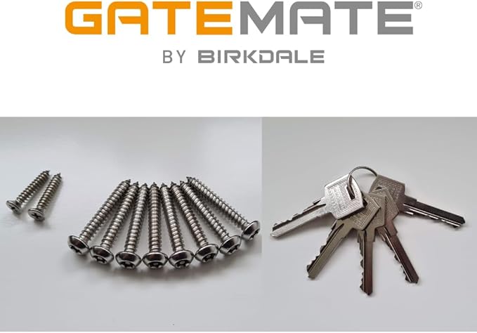 GateMate Long Throw Gate Lock 1490156, Euro Profile Keyed Alike Lock for Sheds & Gates, Keyed Outside with Thumb Turn Inside, 316 Stainless Steel, for Wooden Gates & Doors Up to 2 ¾” (70mm), 5 Keys