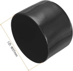 uxcell 4pcs Rubber End Caps 57mm ID Vinyl Round End Cap Cover Screw Thread Protectors Black, 40mm Height
