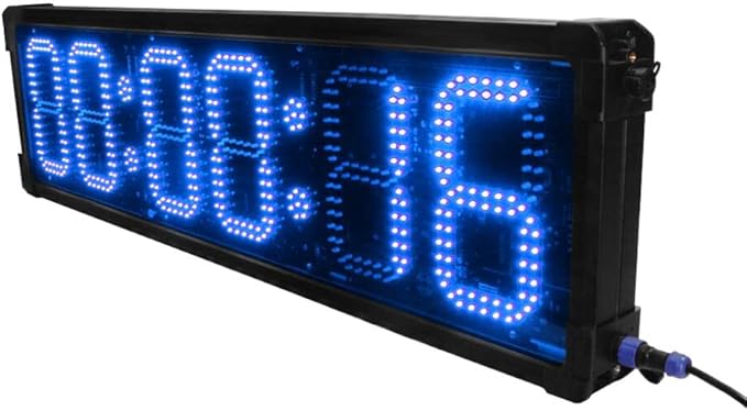 AZOOU 8-inch Double Sided Hours Minutes Seconds LED Race Timing Clock Support Countdown/up Timer Running Events Countdown/up with Tripod Blue Color