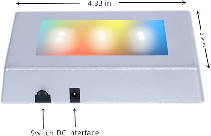 EUSTUMA LED Light Base Rectangle Display Stand In A Variety of Colors,Lighted Up Stand Color Changing Small LED for 3D Glass Crystal Art,Holiday Party Decoration.