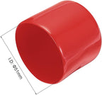 uxcell 4pcs Rubber End Caps 51mm ID Vinyl Round End Cap Cover Screw Thread Protectors Red, 40mm Height