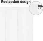 Easy-Going Rod Pocket Blackout Curtains for Bedroom, Room Darkening Window Curtains for Living Room, Thermal Insulated Noise Reduction Solid Window Drapes, 2 Panels(42x63 in, White)