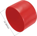 uxcell 4pcs Rubber End Caps 57mm ID Vinyl Round End Cap Cover Screw Thread Protectors Red, 40mm Height