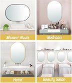30x20 Mirror Runway Oval Wall Mounted Aluminum Alloy Metal Frame Rectangle Mirrors for Entryway Bedroom Bathroom Living Room 30 20 inch Silver