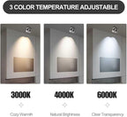 Spot Lights Indoor, Modern Art Display Accent Lights 3000-6000K Selectable, 20W Dual Head LED Spot Lights, CRI 98, 220° Directional, White Ceiling Spotlight for Kitchen, Plant, Living Room