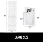 GORILLA GRIP Over the Door Shoe Organizer, 2 Pack, 24 Breathable Mesh Pockets, Space Saving Hanging Storage Holder, Closet Rack Hanger Holds Up to 40 lbs, Hangs on Closets, Shoes, Accessories, White