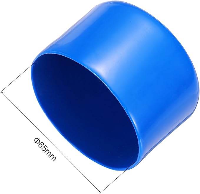 uxcell 10pcs Rubber End Caps 65mm(2.6 Inch) ID Vinyl Round End Cap Cover Screw Thread Protector Blue