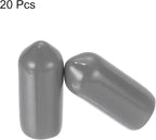 uxcell 20pcs Rubber End Caps 6mm(1/4") ID Vinyl PVC Round Tube Bolt Cap Cover Screw Thread Protectors Dark Grey