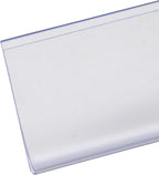 Shelf Label Strips, Pro Painter 50 Pack Self Adhesive 1.5”H Shelf Strip Price Tag Holder for Plastic, Metal and Wood Gondola Shelf, Clear Plastic Front/Clear Back Sign Holder for 48” Long Shelf