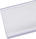 Shelf Label Strips, Pro Painter 100 Pack Self Adhesive 1.5”H Shelf Strip Price Tag Holder for Plastic, Metal and Wood Gondola Shelf, Clear Plastic Front/Clear Back Sign Holder for 48” Long Shelf