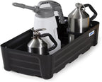 Denios Spill Containment Tray- 7.9 Gallon Spill Tray Capacity - Without Grate- 23.3""X15.8""X7.1 in (Small), Black