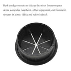 HAHIYO 2Pcs 2Inch/50mm Black ABS Plastic Eight-petaled Desk Grommet Wire Grommet Cable Management Cord Hole Cover Desk Wire Hole Insert Wire Organizer for Computer Office Home School Equipment Systems